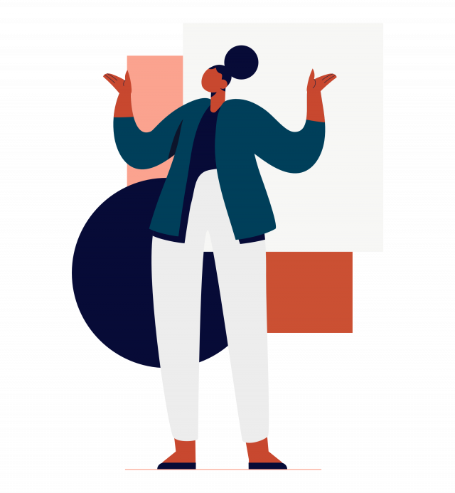 Business Presentation A vector illustration of a woman presenting with confidence
